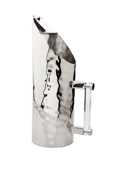 Classic Touch Decor Stainless Steel Water Pitcher With Acrylic Handle In Metallic