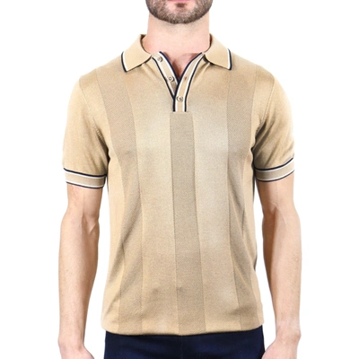 Luchiano Visconti Beige With Navy & White Knit In Multi