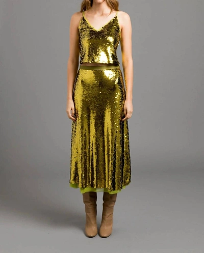Le Superbe Tiny Dancer Skirt In Avocado Shine In Multi