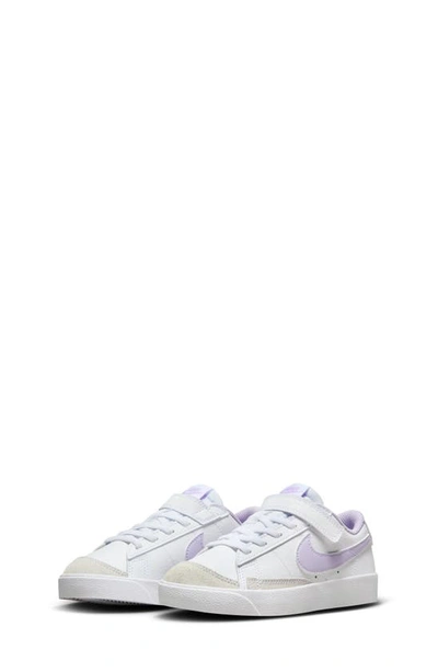 Nike Kids' Blazer Low '77 Low Top Trainer In White/ Lilac Bloom