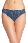 Hanky Panky Original Rise Lace Thong In Nori