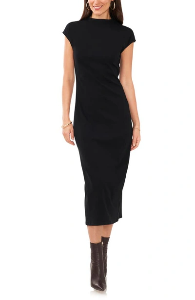 Vince Camuto Mock Neck Midi Dress In Rich Black