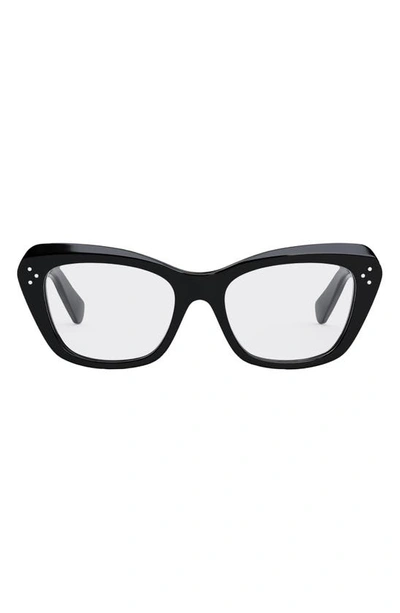 Celine 52mm Cat Eye Reading Glasses In Black