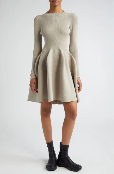 Cfcl Pottery Long Sleeve Minidress In Beige