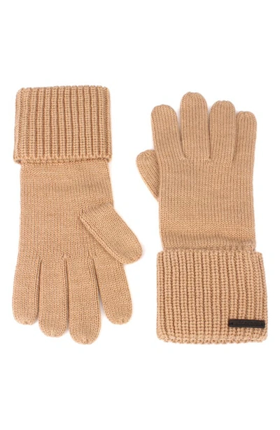 Allsaints Cuffed Knit Gloves In Cortina Beige