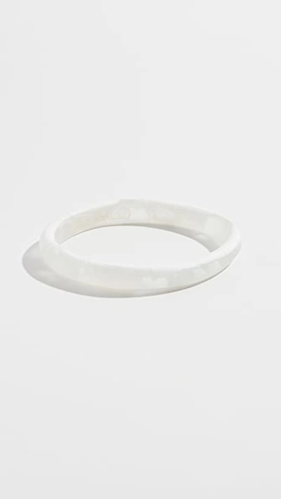 Dinosaur Designs Wishbone Bangle In Snow Swirl