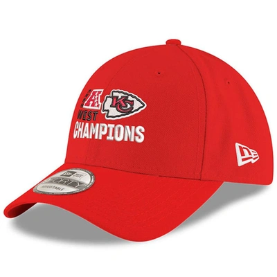 New Era Red Kansas City Chiefs 2023 Afc West Division Champions 9forty Adjustable Hat