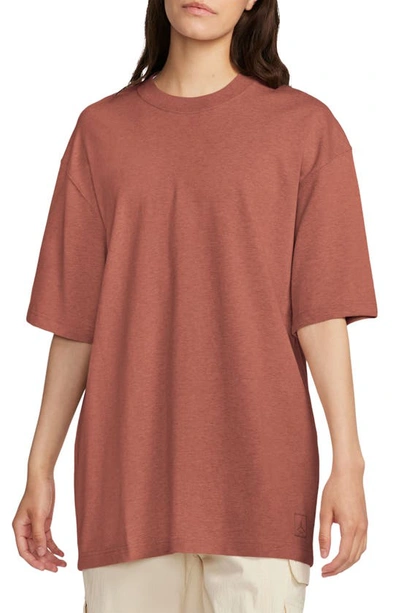 Jordan Essentials Oversize T-shirt In Dusty Peach/ Heather