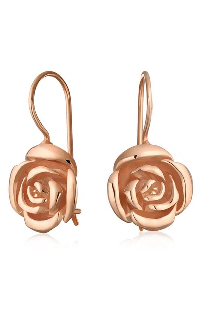 Bling Jewelry Flower Drop Earrings In Rose