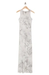 Go Couture Tie Dye Racerback Maxi Dress In Silver Splotch Tie Dye