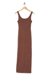 Velvet Torch Scoop Neck Maxi Dress In Chocolate