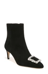 Sam Edelman Ulissa Luster Imitation Pearl Pointed Toe Bootie In Black