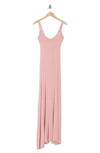 Go Couture V-neck Maxi Dress In Mauve