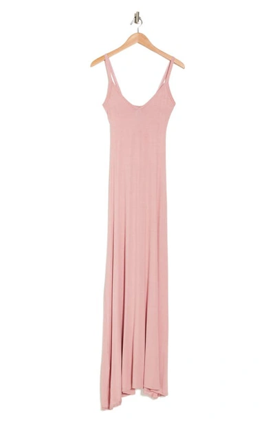 Go Couture V-neck Maxi Dress In Mauve