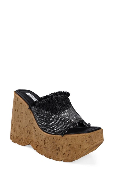 Zigi Yulixa Wedge Platform Sandal In Blk Denim