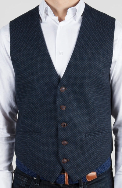 Luchiano Visconti Navy And Black Vest (big & Tall) In Multi