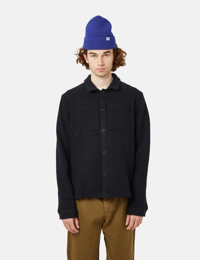 Bhode Overshirt (boiled Wool) In Blue