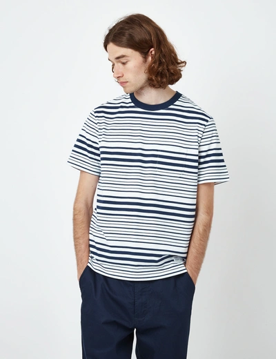 Bhode Shima Striped T-shirt (organic) In Blue