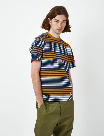 Bhode Shima Striped T-shirt (organic) In Blue