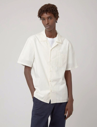 Bhode Revere Collar Shirt (italian Poplin) In Ecru