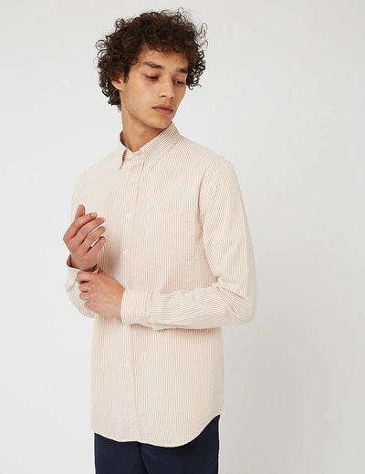 Bhode Maine Button Down Shirt (seersucker) In White