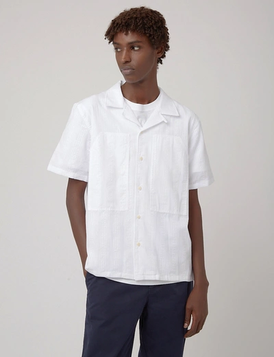 Bhode Revere Collar Safari Shirt In Ecru