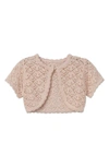 Speechless Kids' Crochet Cap Sleeve Cardigan In Blush Jm