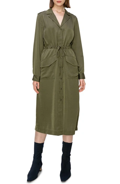 Melloday Utility Shirtdress In Olive