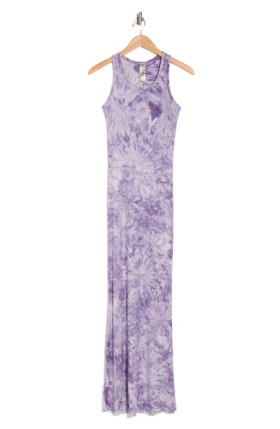 Go Couture Tie Dye Racerback Maxi Dress In Purple