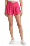 90 Degree By Reflex Lightstreme Crossfire Shorts In Pink Peacock
