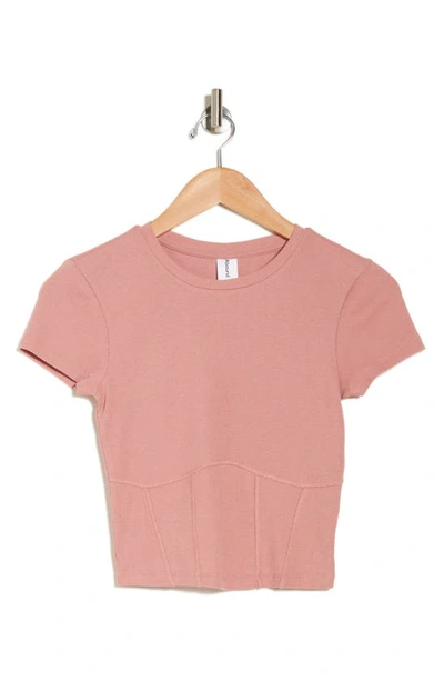 Abound Corset Seamed Baby T-shirt In Pink