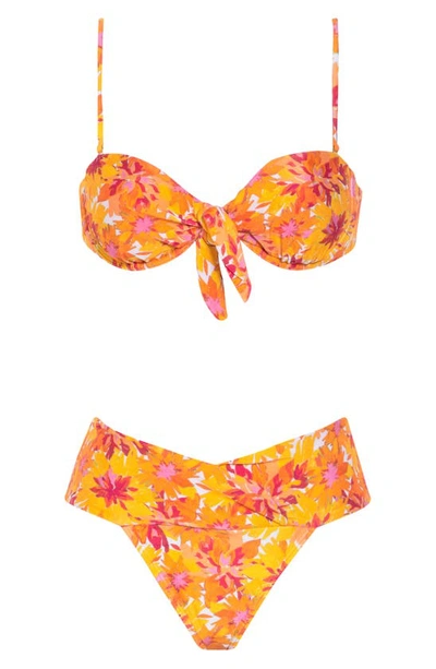 Vix Swimwear Lowana Beta Bikini Top In Orange Multi