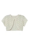 Speechless Kids' Crochet Cap Sleeve Cardigan In Ivory Jm