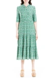 Max Studio Floral Button Front Baby Doll Dress In Grncmqug