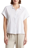 Splendid Padua Short Sleeve Button-up Shirt In White