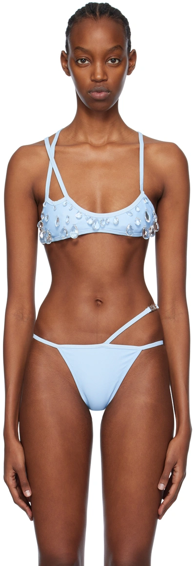 Gcds Blue Crystal Bikini Top