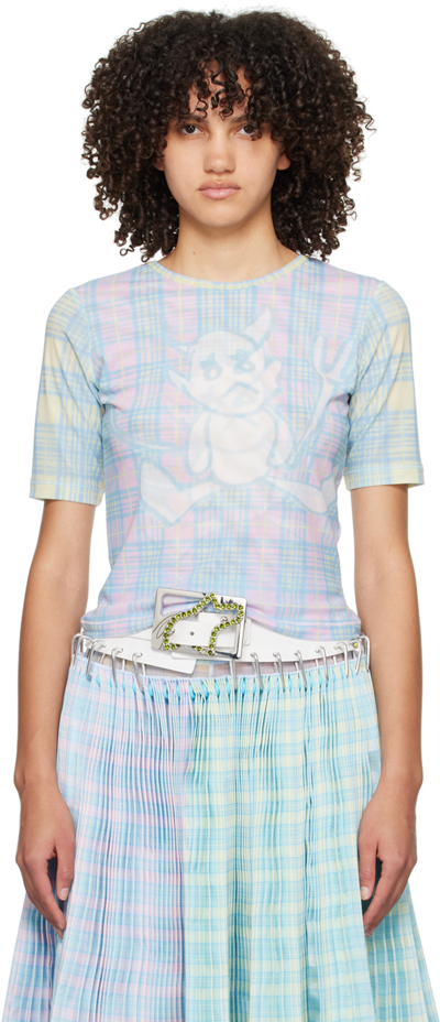 Chopova Lowena Tartan Devil Mesh T-shirt In Multi