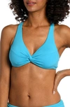 La Blanca Island Goddess Twist Underwire Bikini Top In Azul