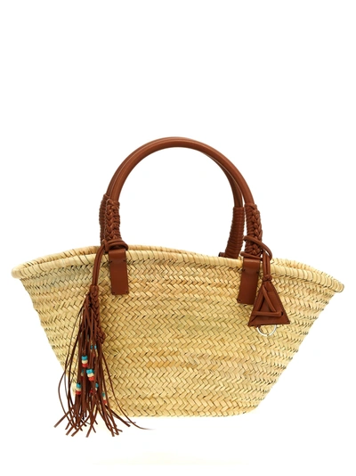 Alanui Icon Palm Leaf Big Hand Bags In Brown