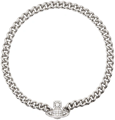 Vivienne Westwood Silver Graziella Small Choker Necklace In P102 Platinum/white