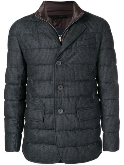 Herno Quilted Blazer With Removable Liner In Grey