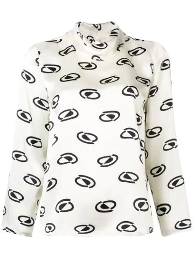 Rixo London Robin Space Age Spot Blouse - White