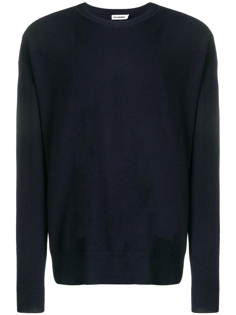 Jil Sander Crewneck Sweater - Blue | ModeSens