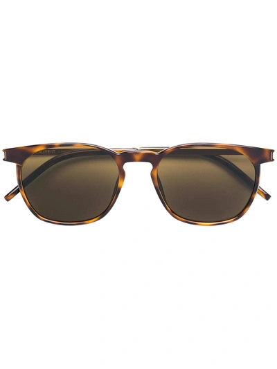 Saint Laurent Eyewear Round Shaped Sunglasses - Brown