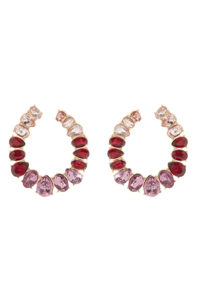 Anne Klein Crystal Oval Earrings In Gld/ Red/ Amy/ Blush