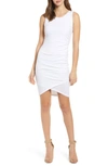 Melrose And Market Leith Ruched Body-con Sleeveless Dress In White