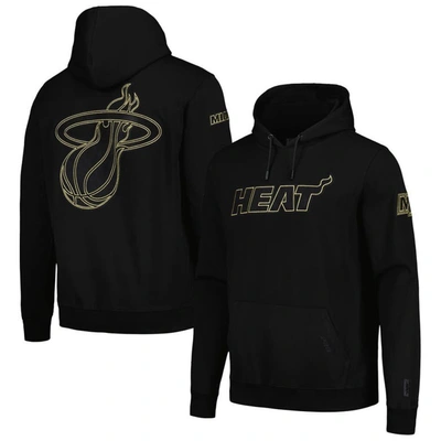 Pro Standard Men's  Miami Heat Black And Gold Pullover Hoodie