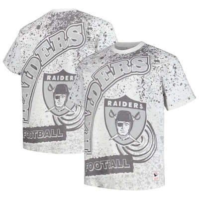 Mitchell & Ness Men's  White Las Vegas Raiders Big And Tall Allover Print T-shirt