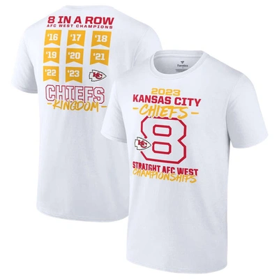 Fanatics Branded White Kansas City Chiefs Eight-time Afc West Division Champions T-shirt