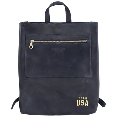 Parker Clay Navy Team Usa Miramar Leather Backpack